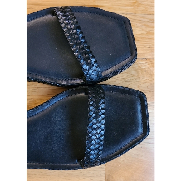 St. Agni Lori Woven leather Sandals Resortwear Coastal US 8 Black Scandi Girl - Picture 3 of 12